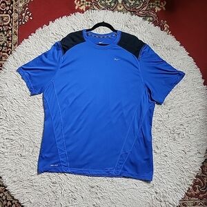 Mens Nike Tshirt Tee T-shirt Dri Fit Size XXL 2XL Blue Black Athleisure Athletic